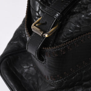 極美品 FENDI フェンディ エトニコ ハンドバッグ ズッカ FFロゴ ブラック レザー アンティークゴールド金具 中古 4a006517