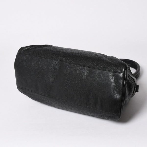 極美品 FENDI フェンディ エトニコ ハンドバッグ ズッカ FFロゴ ブラック レザー アンティークゴールド金具 中古 4a006517
