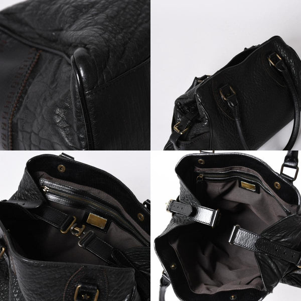 極美品 FENDI フェンディ エトニコ ハンドバッグ ズッカ FFロゴ ブラック レザー アンティークゴールド金具 中古 4a006517
