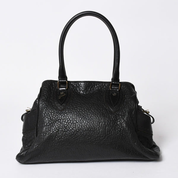 極美品 FENDI フェンディ エトニコ ハンドバッグ ズッカ FFロゴ ブラック レザー アンティークゴールド金具 中古 4a006517