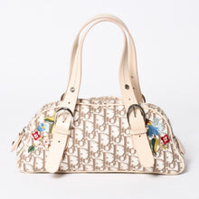 将图片加载到图库查看器中。 極美品 CHRISTIAN DIOR クリスチャンディオール トロッター フラワー刺繍 ミニボストンバッグ ガリアーノ期 ベージュ マルチカラー コットンキャンバス 中古 4a006397
