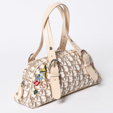 将图片加载到图库查看器中。 極美品 CHRISTIAN DIOR クリスチャンディオール トロッター フラワー刺繍 ミニボストンバッグ ガリアーノ期 ベージュ マルチカラー コットンキャンバス 中古 4a006397