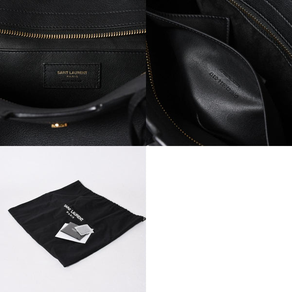 新品同様品 YVES SAINT LAURENT イヴサンローラン ベイビーカバス 2WAYバッグ ハンドバッグ ショルダーバッグ ブラック ゴールド金具 中古 4a006229