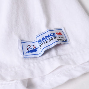 LYON リヨン 98年 フランスワールドカップ Tシャツ 半袖Tシャツ ホワイト ネイビー グリーン 美品 中古 4a006520