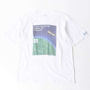 FRANCE 98 公式アートグラフィックTシャツ 1998年 ワールドカップ フランス大会 W杯 ホワイト サイズ不明 サッカー トゥールーズ B.Devos 美品 中古 4a006523