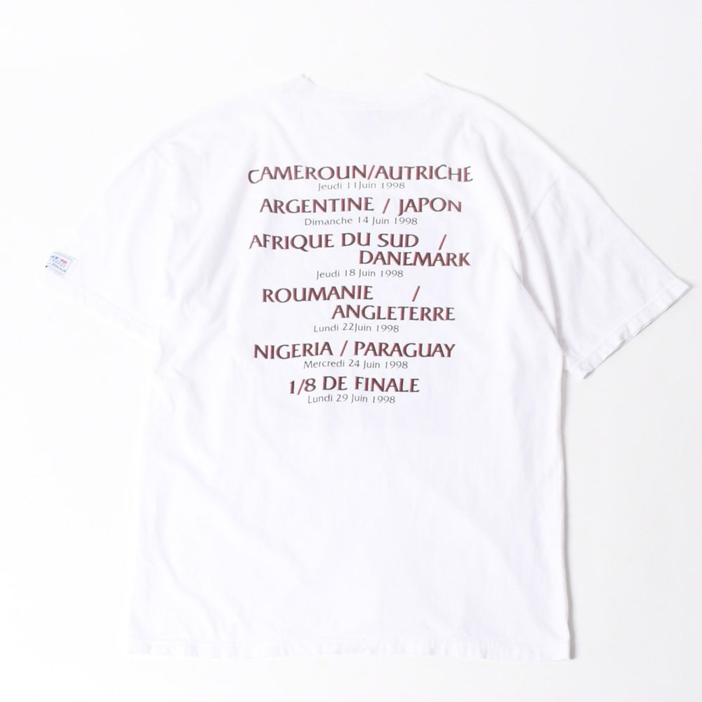 FRANCE 98 公式アートグラフィックTシャツ 1998年 ワールドカップ フランス大会 W杯 ホワイト サイズ不明 サッカー トゥールーズ B.Devos 美品 中古 4a006523