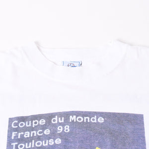 FRANCE 98 公式アートグラフィックTシャツ 1998年 ワールドカップ フランス大会 W杯 ホワイト サイズ不明 サッカー トゥールーズ B.Devos 美品 中古 4a006523