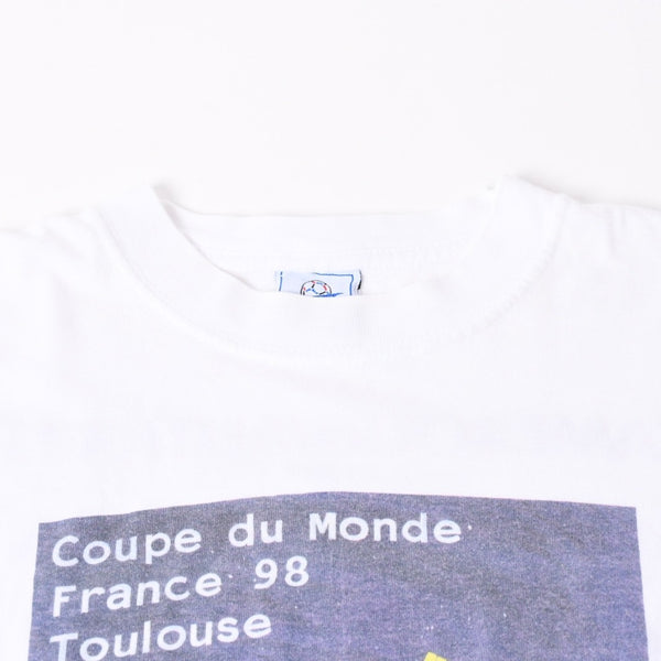FRANCE 98 公式アートグラフィックTシャツ 1998年 ワールドカップ フランス大会 W杯 ホワイト サイズ不明 サッカー トゥールーズ B.Devos 美品 中古 4a006523