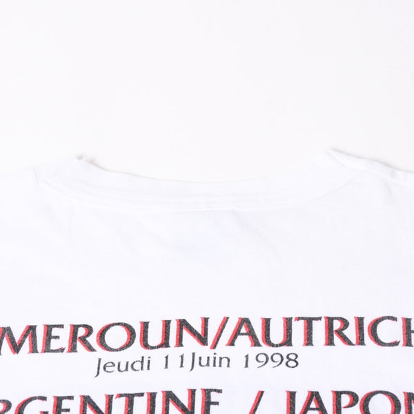 FRANCE 98 公式アートグラフィックTシャツ 1998年 ワールドカップ フランス大会 W杯 ホワイト サイズ不明 サッカー トゥールーズ B.Devos 美品 中古 4a006523