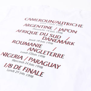 FRANCE 98 公式アートグラフィックTシャツ 1998年 ワールドカップ フランス大会 W杯 ホワイト サイズ不明 サッカー トゥールーズ B.Devos 美品 中古 4a006523