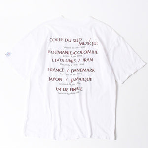 LYON リヨン 98年 フランスワールドカップ Tシャツ 半袖Tシャツ ホワイト ネイビー グリーン 美品 中古 4a006520