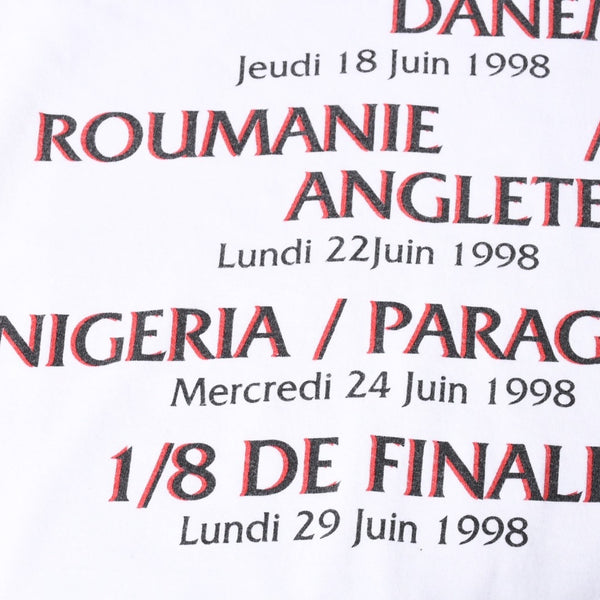 FRANCE 98 公式アートグラフィックTシャツ 1998年 ワールドカップ フランス大会 W杯 ホワイト サイズ不明 サッカー トゥールーズ B.Devos 美品 中古 4a006523