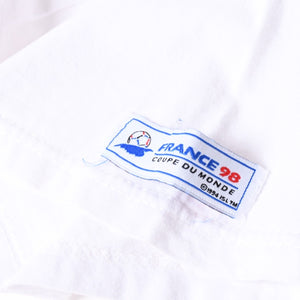 FRANCE 98 公式アートグラフィックTシャツ 1998年 ワールドカップ フランス大会 W杯 ホワイト サイズ不明 サッカー トゥールーズ B.Devos 美品 中古 4a006523