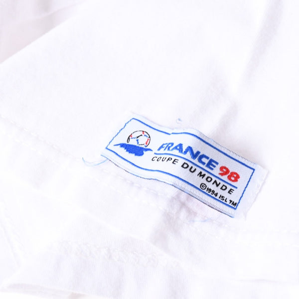 FRANCE 98 公式アートグラフィックTシャツ 1998年 ワールドカップ フランス大会 W杯 ホワイト サイズ不明 サッカー トゥールーズ B.Devos 美品 中古 4a006523