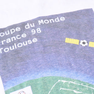 FRANCE 98 公式アートグラフィックTシャツ 1998年 ワールドカップ フランス大会 W杯 ホワイト サイズ不明 サッカー トゥールーズ B.Devos 美品 中古 4a006523