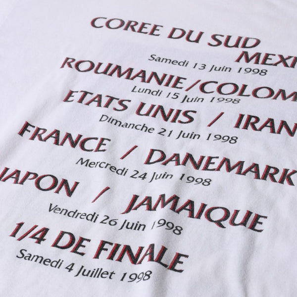 LYON リヨン 98年 フランスワールドカップ Tシャツ 半袖Tシャツ ホワイト ネイビー グリーン 美品 中古 4a006520