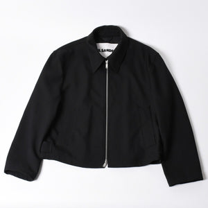 極美品 JIL SANDER ジルサンダー ポリエステル ジャケット J22SW0094 ポリエステル ビスコース シルバー金具 サイズ46 中古 4a006351