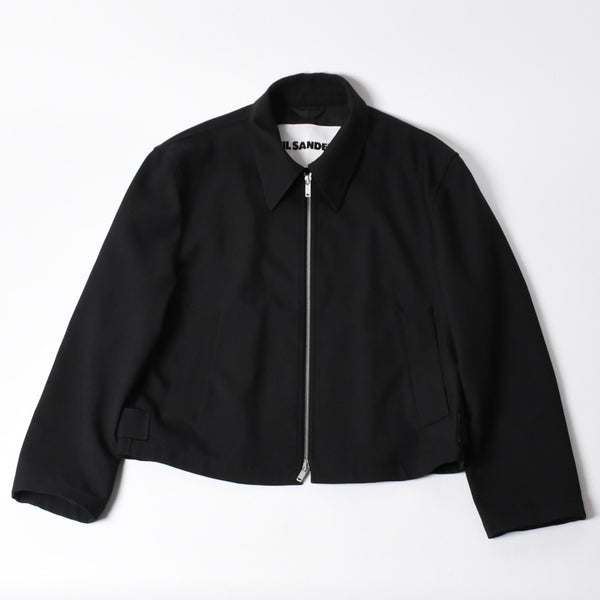 極美品 JIL SANDER ジルサンダー ポリエステル ジャケット J22SW0094 ポリエステル ビスコース シルバー金具 サイズ46 中古 4a006351