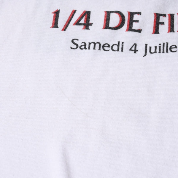 LYON リヨン 98年 フランスワールドカップ Tシャツ 半袖Tシャツ ホワイト ネイビー グリーン 美品 中古 4a006520