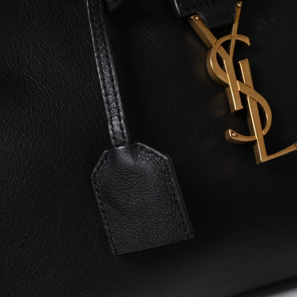 新品同様品 YVES SAINT LAURENT イヴサンローラン ベイビーカバス 2WAYバッグ ハンドバッグ ショルダーバッグ ブラック ゴールド金具 中古 4a006229