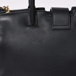 新品同様品 YVES SAINT LAURENT イヴサンローラン ベイビーカバス 2WAYバッグ ハンドバッグ ショルダーバッグ ブラック ゴールド金具 中古 4a006229