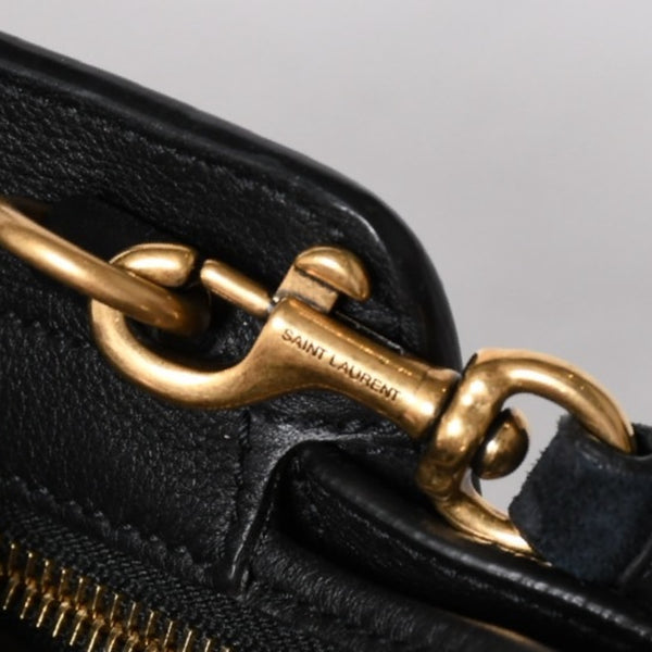 新品同様品 YVES SAINT LAURENT イヴサンローラン ベイビーカバス 2WAYバッグ ハンドバッグ ショルダーバッグ ブラック ゴールド金具 中古 4a006229