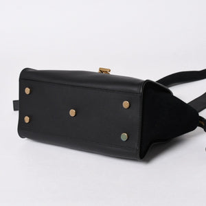 新品同様品 YVES SAINT LAURENT イヴサンローラン ベイビーカバス 2WAYバッグ ハンドバッグ ショルダーバッグ ブラック ゴールド金具 中古 4a006229