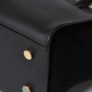 新品同様品 YVES SAINT LAURENT イヴサンローラン ベイビーカバス 2WAYバッグ ハンドバッグ ショルダーバッグ ブラック ゴールド金具 中古 4a006229