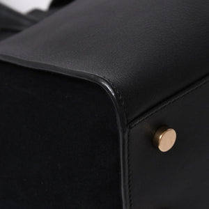 新品同様品 YVES SAINT LAURENT イヴサンローラン ベイビーカバス 2WAYバッグ ハンドバッグ ショルダーバッグ ブラック ゴールド金具 中古 4a006229