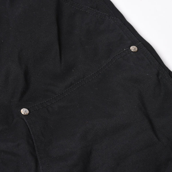 極美品 CHROME HEARTS クロムハーツ カーペンターショーツ クロスボールボタン スクロールラベル ブラック サイズ34 シルバー925 カットオフ 中古 4a006536