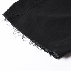極美品 CHROME HEARTS クロムハーツ カーペンターショーツ クロスボールボタン スクロールラベル ブラック サイズ34 シルバー925 カットオフ 中古 4a006536