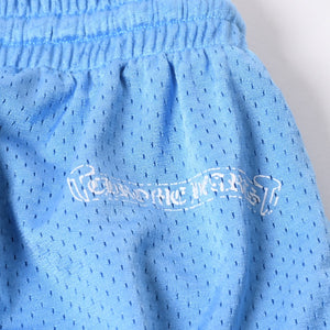 極美品 CHROME HEARTS クロムハーツ メッシュバーシティ ショーツ ライトブルー Lサイズ ハーフショーツ ハーフパンツ 中古 4a006533