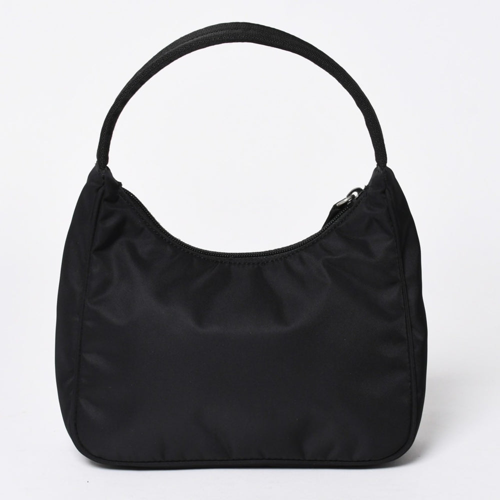 PRADA プラダ ホーボー ハンドバッグ MV515 トライアングルロゴ 三角ロゴプレート ナイロン ブラック 美品 中古 4a006506