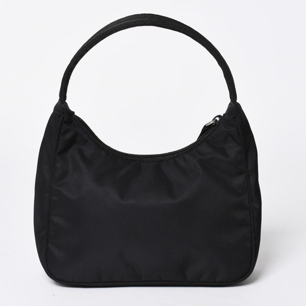 PRADA プラダ ホーボー ハンドバッグ MV515 トライアングルロゴ 三角ロゴプレート ナイロン ブラック 美品 中古 4a006506
