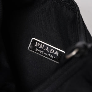 PRADA プラダ ホーボー ハンドバッグ MV515 トライアングルロゴ 三角ロゴプレート ナイロン ブラック 美品 中古 4a006506