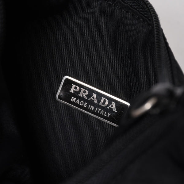 PRADA プラダ ホーボー ハンドバッグ MV515 トライアングルロゴ 三角ロゴプレート ナイロン ブラック 美品 中古 4a006506