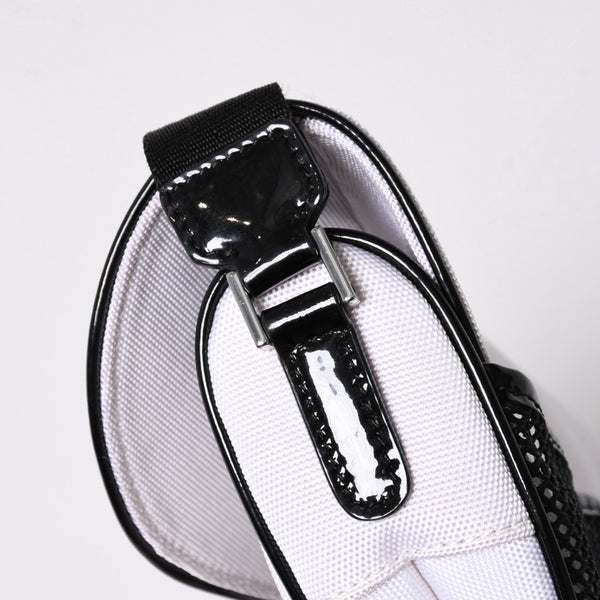 極美品 Christian Dior クリスチャンディオール サドルバッグ ショルダーバッグ RU0012 ナイロンキャンバス パテント ガリアーノ期 中古 4a004774