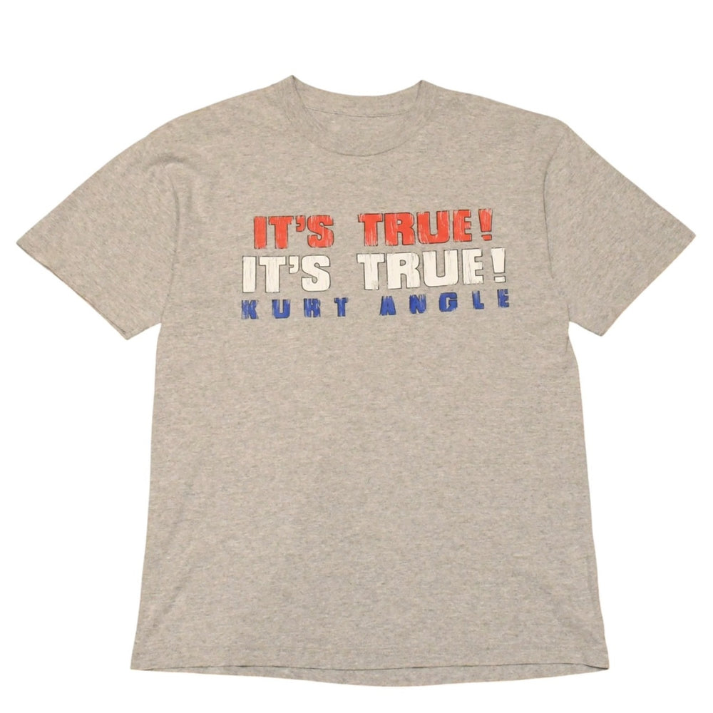 WWF(現WWE) プロレスラー カート アングル ヴィンテージTシャツ 2000年代 グレー サイズ不鮮明 トリコロールカラー 美品 中古 4a006521