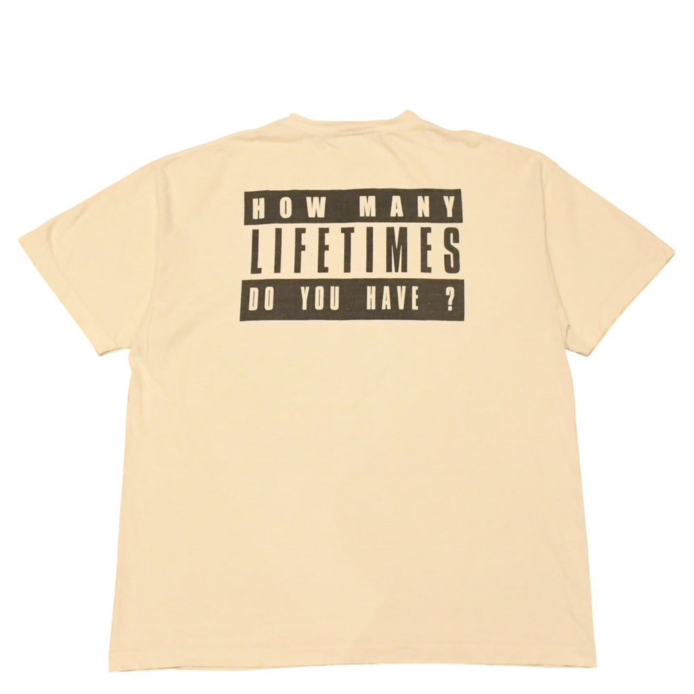 SAINT Mxxxxxx セントマイケル × デニムティアーズ LIVES CREW TEE セイントティアーズ SM-YS8-0000-C01 ホワイト XLサイズ ヴィンテージ加工 美品 中古 4a006549