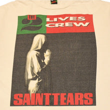 将图片加载到图库查看器中。 SAINT Mxxxxxx セントマイケル × デニムティアーズ LIVES CREW TEE セイントティアーズ SM-YS8-0000-C01 ホワイト XLサイズ ヴィンテージ加工 美品 中古 4a006549