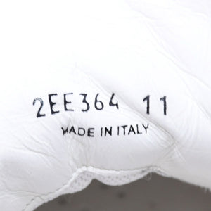 PRADA プラダ スニーカー ダウンタウン レザー トライアングルロゴ 靴 ホワイト ブルー 2EE364 サイズ11 美品 中古 4a006552