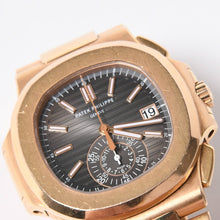 将图片加载到图库查看器中。 PATEK PHILIPPE パテック フィリップ ノーチラス 5980 1R-001 ノーチラス グレーダイヤル PG 時計 2016年ギャラ付き 中古 4a006557