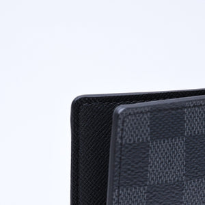 極美品 LOUIS VUITTON ルイ ヴィトン オーガナイザードゥポッシュ カードケース KTイニシャル入り ダミエ ブラック N63143 中古 4a006568