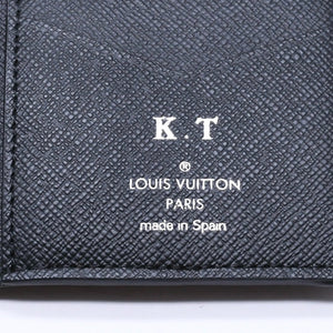 極美品 LOUIS VUITTON ルイ ヴィトン オーガナイザードゥポッシュ カードケース KTイニシャル入り ダミエ ブラック N63143 中古 4a006568