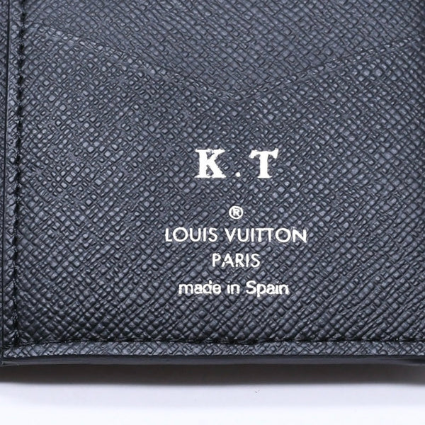 極美品 LOUIS VUITTON ルイ ヴィトン オーガナイザードゥポッシュ カードケース KTイニシャル入り ダミエ ブラック N63143 中古 4a006568