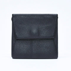HERMES エルメス 財布 コインケース 小銭入れ バスティア A刻印 ヴォーエプソン シルバー金具 ブラック 美品 中古 4a006648