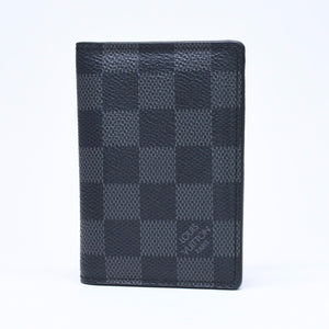 極美品 LOUIS VUITTON ルイ ヴィトン オーガナイザードゥポッシュ カードケース KTイニシャル入り ダミエ ブラック N63143 中古 4a006568