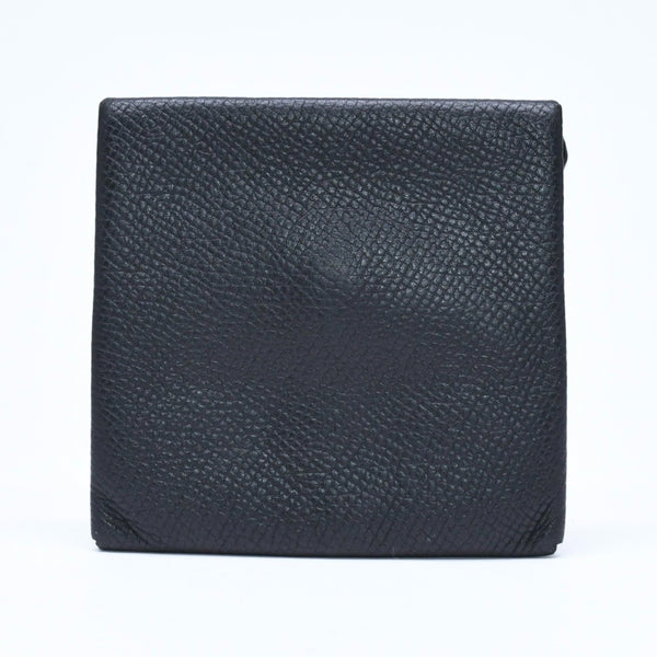 HERMES エルメス 財布 コインケース 小銭入れ バスティア A刻印 ヴォーエプソン シルバー金具 ブラック 美品 中古 4a006648