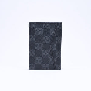 極美品 LOUIS VUITTON ルイ ヴィトン オーガナイザードゥポッシュ カードケース KTイニシャル入り ダミエ ブラック N63143 中古 4a006568