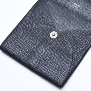 HERMES エルメス 財布 コインケース 小銭入れ バスティア A刻印 ヴォーエプソン シルバー金具 ブラック 美品 中古 4a006648